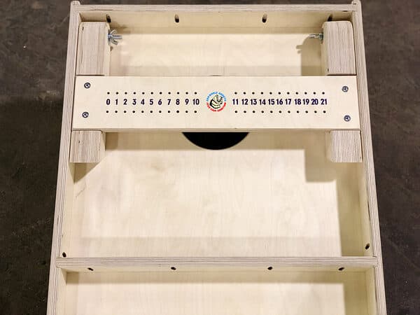 Cornhole Addicts Pro Boards construction legs view
