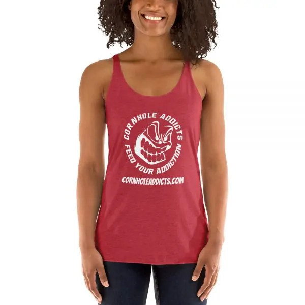 Women's Racerback Tank with White Logo - Image 7