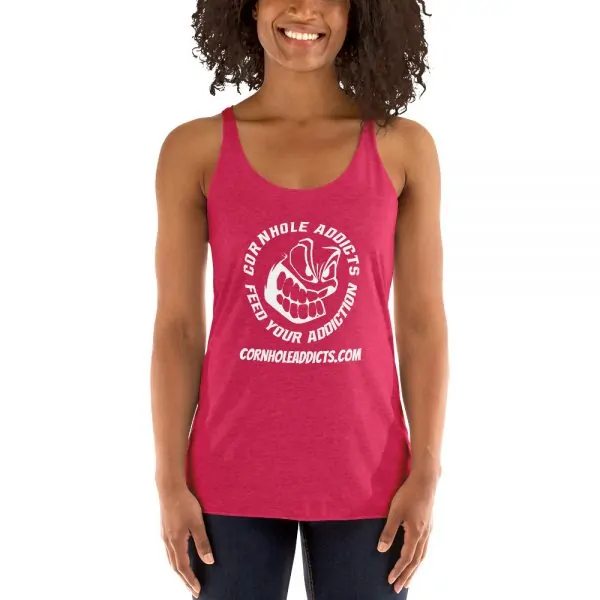 Women's Racerback Tank with White Logo - Image 8