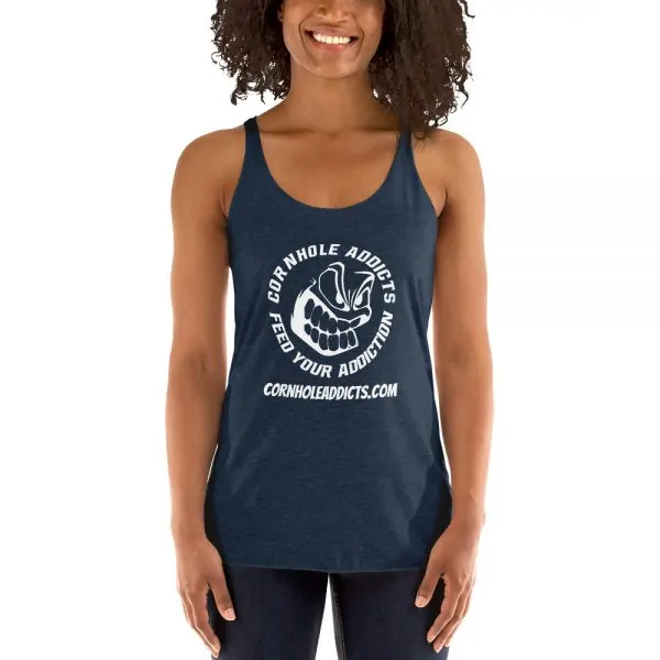 Women's Racerback Tank with White Logo - Image 2