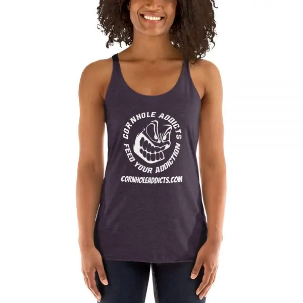 Women's Racerback Tank with White Logo - Image 4