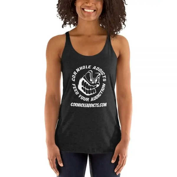 Women's Racerback Tank with White Logo