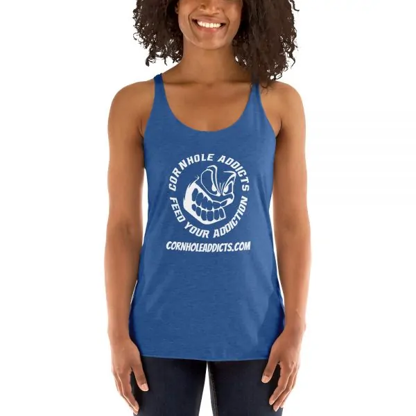 Women's Racerback Tank with White Logo - Image 5