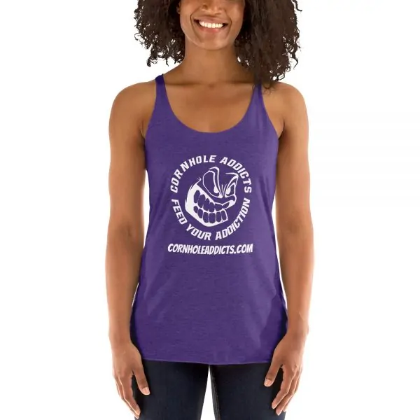 Women's Racerback Tank with White Logo - Image 3