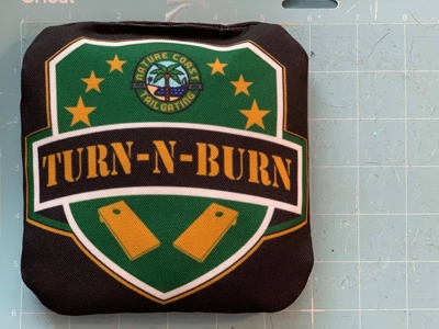 Turn-N-Burn cornhole bag size