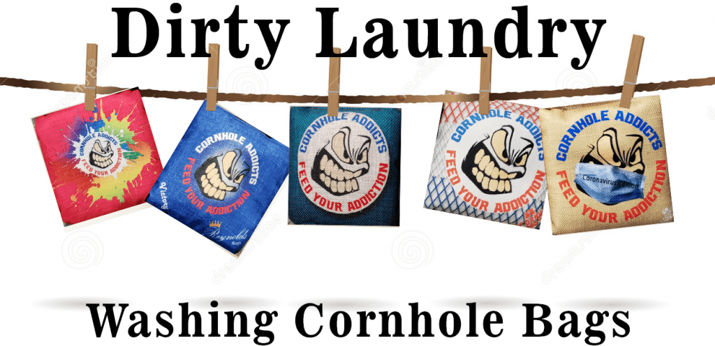 Washing cornhole bags