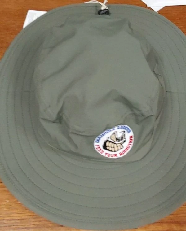 Olive wide brim hat with embroidered logo