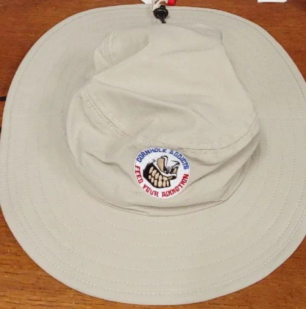 Stone wide brim hat with embroidered logo