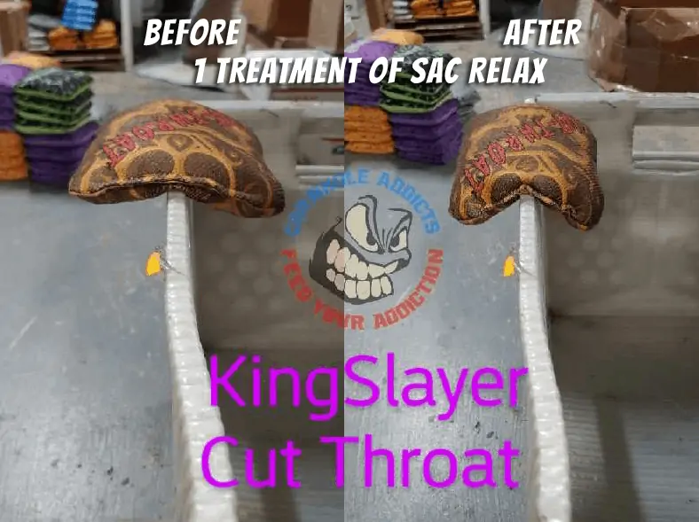 Relaxed Cut Throat bags before and after