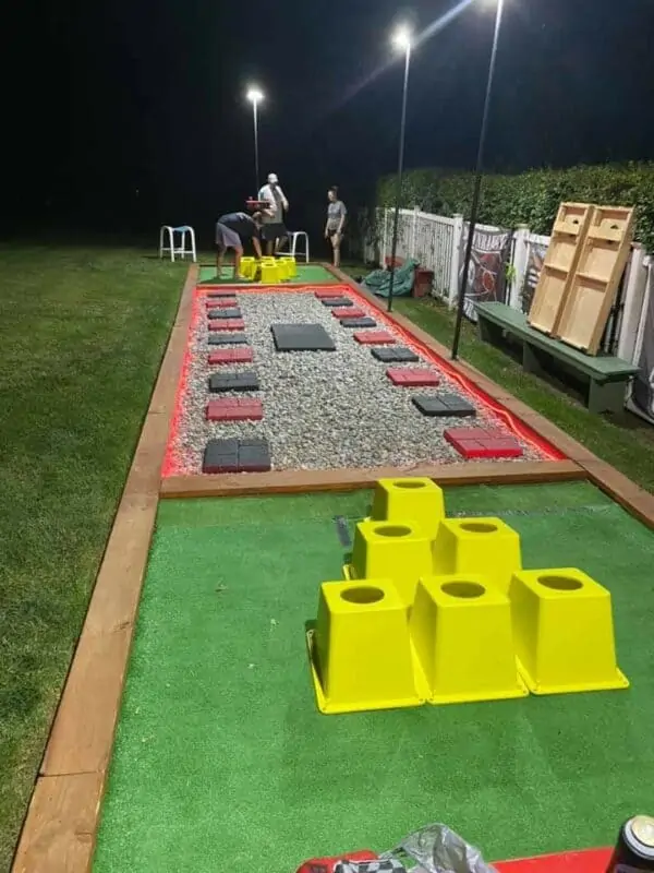 Airmail box beer pong setup