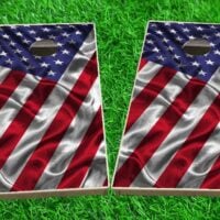 american flag 3 American Flag waving cornhole boards