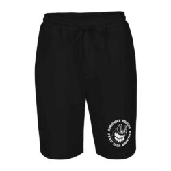 mens fleece shorts black front 60f60764b5f47