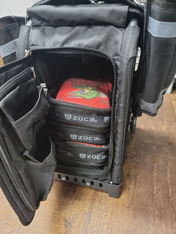 Zuca Rolling Cornhole Bag Carriers 7 sport front insidecompartments