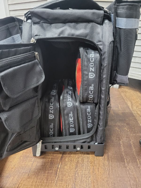 Zuca Rolling Cornhole Bag Carriers 8 sport pouch standing