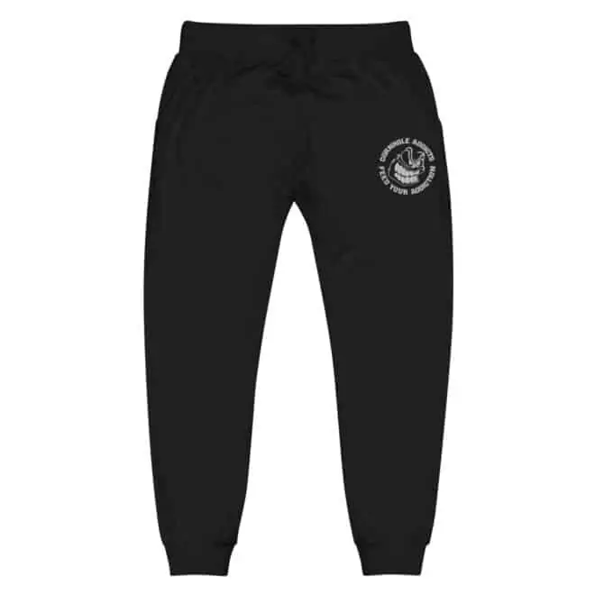 unisex fleece sweatpants black front 6182793b8605a