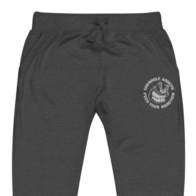 unisex fleece sweatpants charcoal heather zoomed in 6182793b861f7