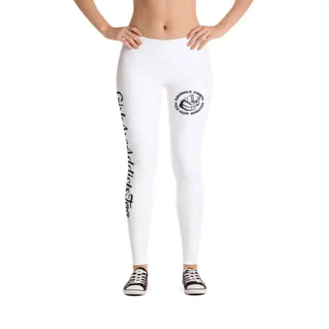 Black Logo White Leggings