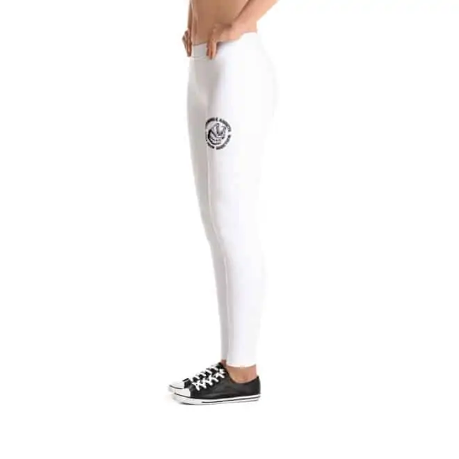 Black Logo White Leggings - Image 2