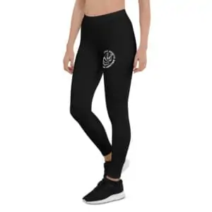 White Logo Black Leggings