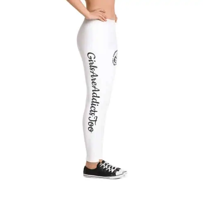 Black Logo White Leggings - Image 3