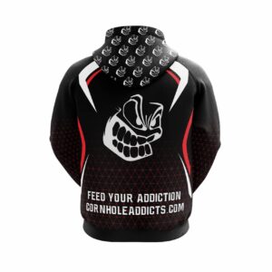 Cornhole Addicts hoodie red back