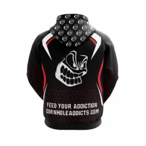 Cornhole Addicts hoodie red back