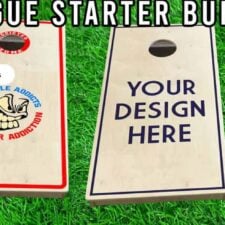 League starter bundle, 4 sets of cornhole boards