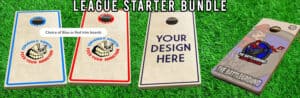 League starter bundle, 4 sets of cornhole boards