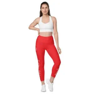Red Leggings with Pockets