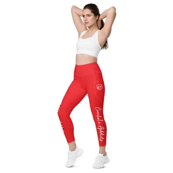 Red Leggings with Pockets - Image 3
