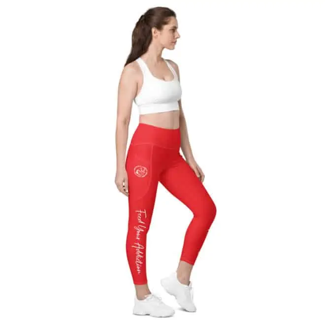Red Leggings with Pockets - Image 2