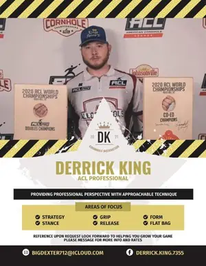 Learn from the pros, cornhole lessons with Derrick King