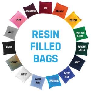 Resin Filled toss bags for cornhole