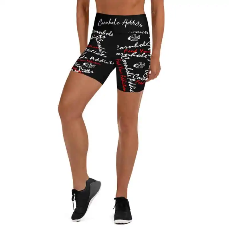 all over print yoga shorts white front 626986911cea0