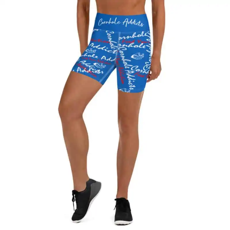 all over print yoga shorts white front 62698a0a9b4e8