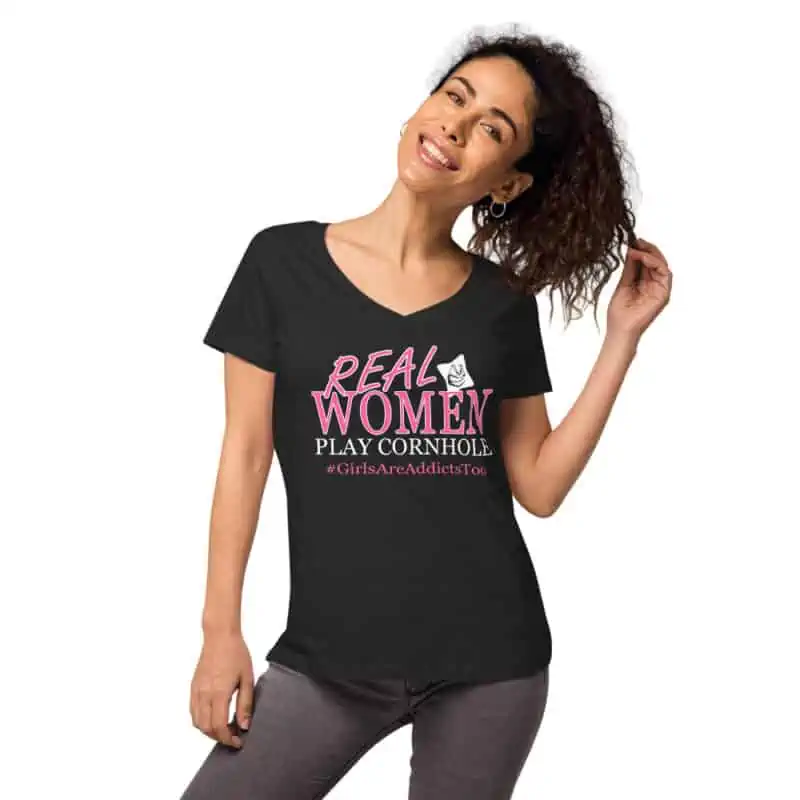 womens fitted v neck t shirt black front 2 626c2d30aef77