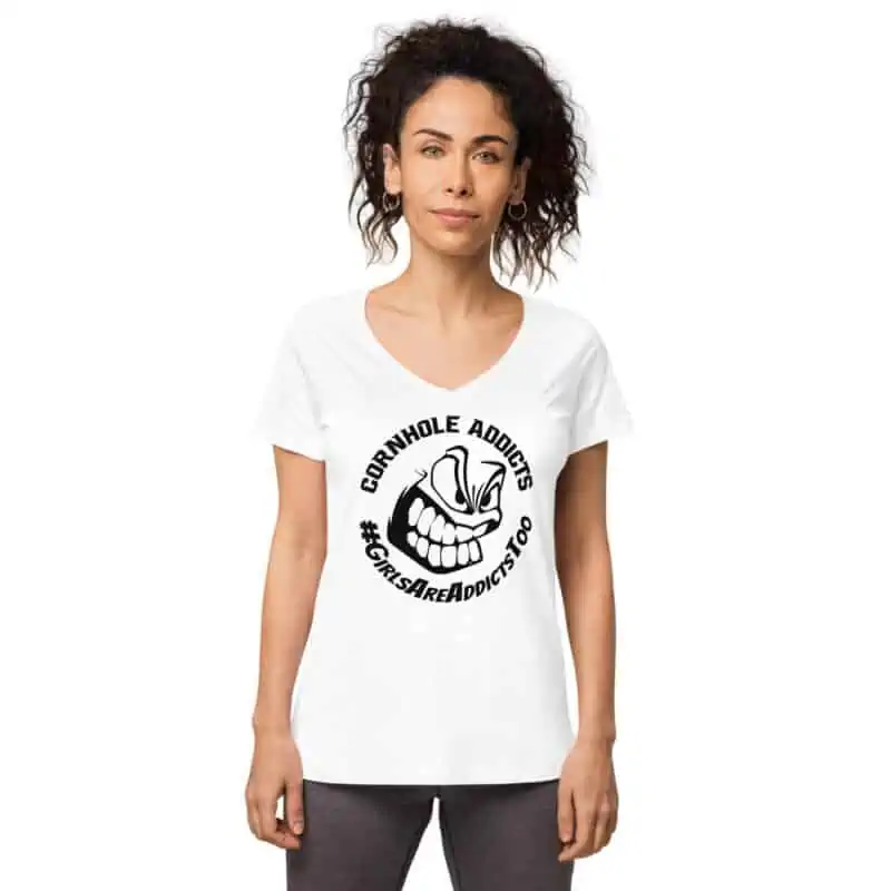 womens fitted v neck t shirt white front 62697a2dec4b9