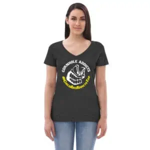 womens recycled v neck t shirt charcoal heather front 624c8e7d669f8