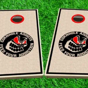 Black Logo cornhole boards