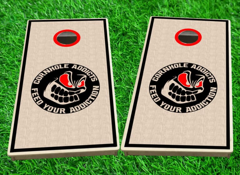 Black Logo cornhole boards