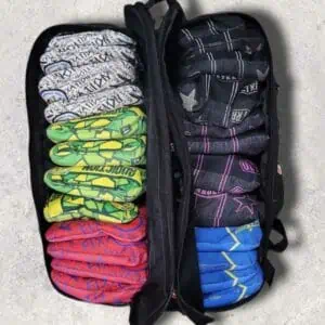 Cornhole Addicts velcro cornhole backpack holds 6 sets of bags