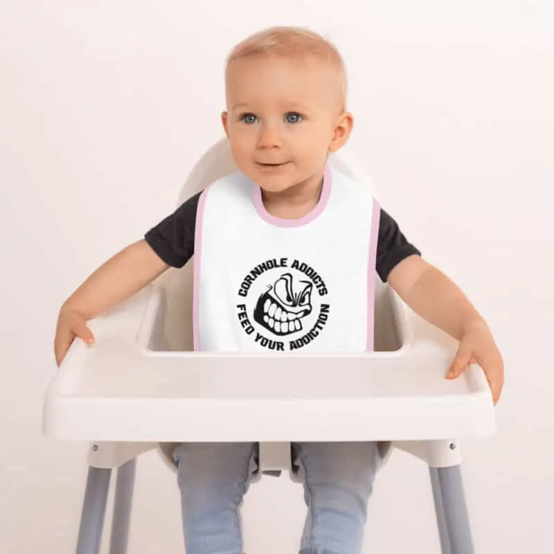 embroidered baby bib white pink front 6271dcd741192