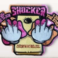 Shocker-Cornhole-velcro patch Shocker Cornhole - 2 on the slick and 1 on the stick!