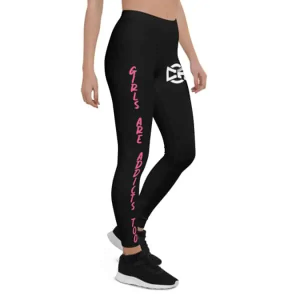 Girls Are Addicts Too Youth Leggings With Emblem - Image 2