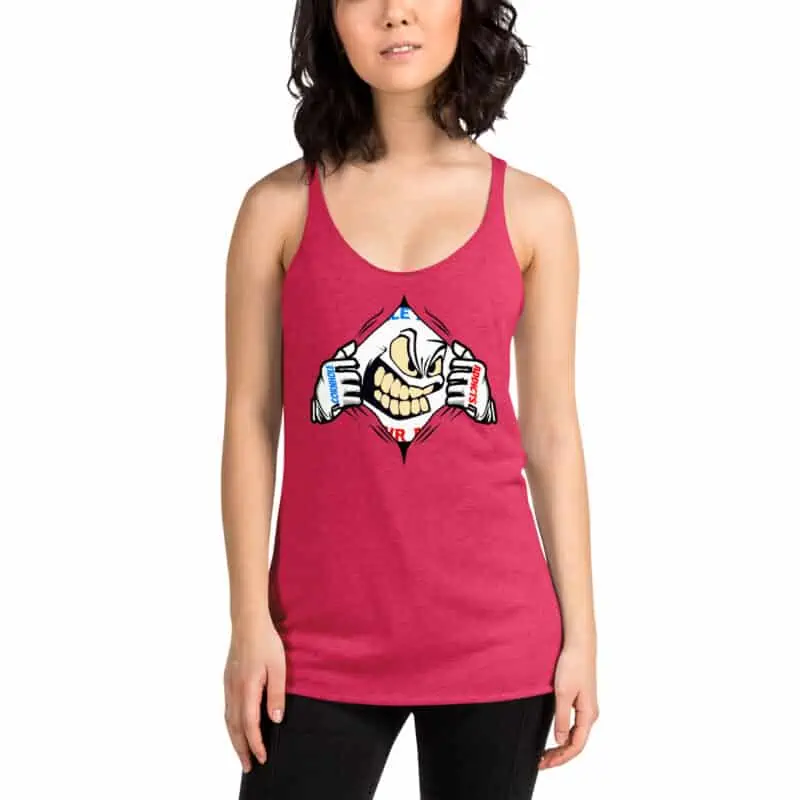 womens racerback tank top vintage shocking pink front 630a48bd7e37e