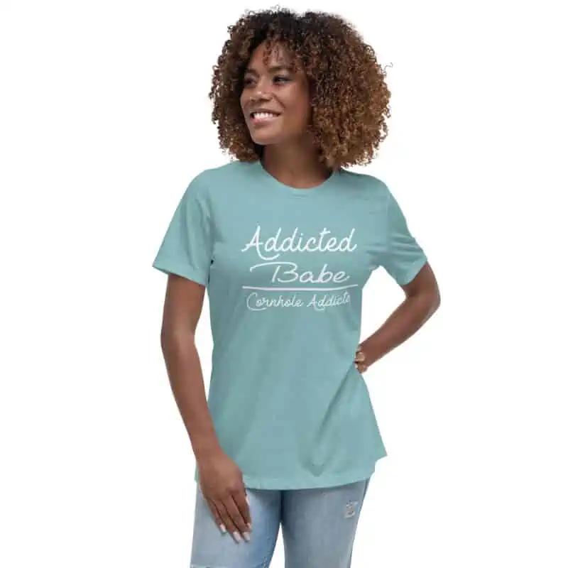 womens relaxed t shirt heather blue lagoon front 630f485422411