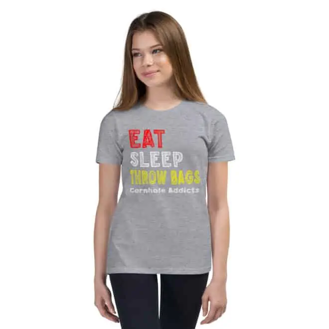 Eat Sleep Throw Bags Youth Tee - Image 5