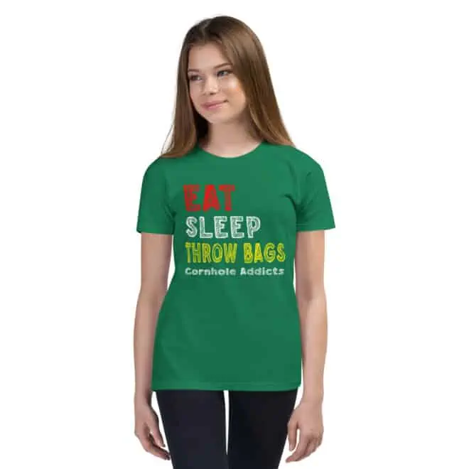 Eat Sleep Throw Bags Youth Tee - Image 4