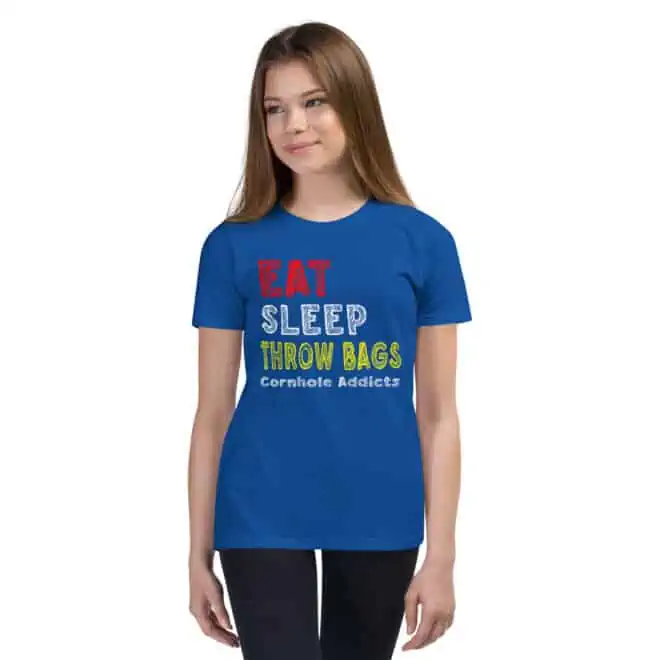 Eat Sleep Throw Bags Youth Tee - Image 3