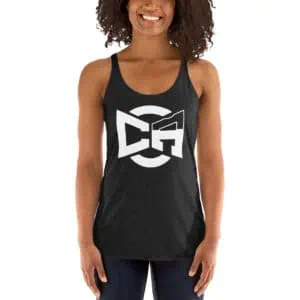womens racerback tank top vintage black front 6324a51d09b91